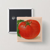 ジューシー素晴らしな大きなトマト 缶バッジ (正面&裏面)