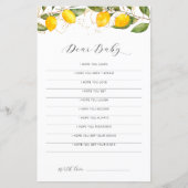 ジューシー黄色かんきつ類ベビーシャワー親愛ベビーゲーム (正面)