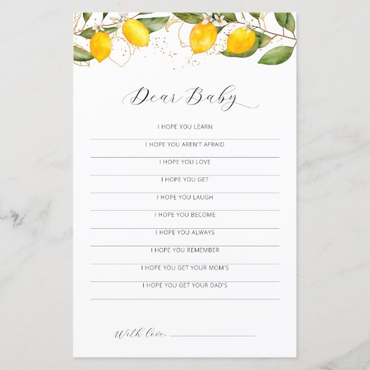 ジューシー黄色かんきつ類ベビーシャワー親愛ベビーゲーム (正面)