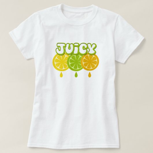 ジューシー レモン ライム オレンジ フルーツ Tシャツ (デザイン正面)