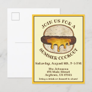 ジューシーJucy Lucy Minneapolisミネソタチーズバーガー インビテーションポストカード