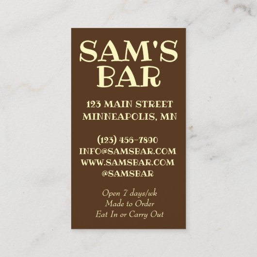 ジューシーJucy Lucy Minneapolisミネソタチーズバーガー 名刺 (裏面)