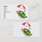 ジュースでゆったりとした可愛いスイカキャラクター 名刺 (正面/裏面)