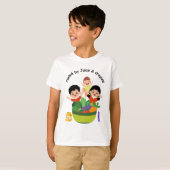 ジュースとクレヨンでやる気満タン！楽しい学校Tシャツ Tシャツ (正面フル)