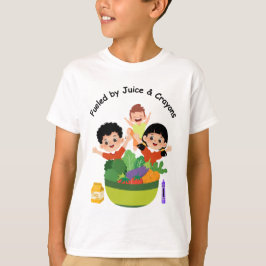 ジュースとクレヨンでやる気満タン!楽しい学校Tシャツ Tシャツ