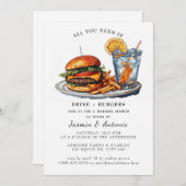 ジュースとバーガー 招待状 (正面/裏面)