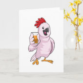 ジュースのオウム カード (黄色い花)