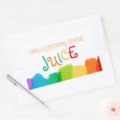 ジュースはバースデーアートパーティー絵を描シール 長方形シール (封筒)