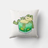 ジュースをグラスに入れたカエル クッション (裏面)