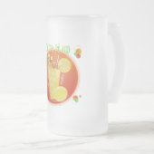 ジュースを上に曇りマグカップ（ライムグリーン） フロストグラスビールジョッキ (正面右)