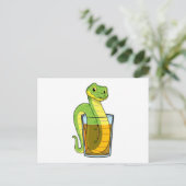 ジュースを持つヘビ ポストカード (スタンド正面)