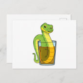 ジュースを飲む蛇 ポストカード (正面/裏面)