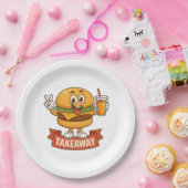 ジュースクールとバーガーバディ – おもしろい漫画のキャラクター ペーパープレート (パーティー)