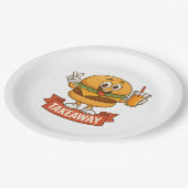 ジュースクールとバーガーバディ – おもしろい漫画のキャラクター ペーパープレート (アングル)