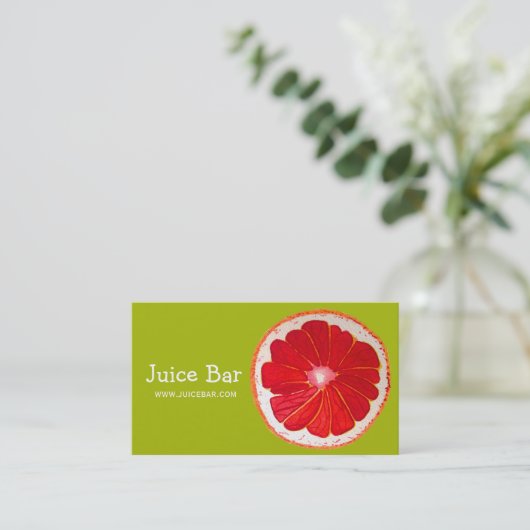 ジュースバーの緑の健康飲料ビジネス 名刺 (スタンド正面)