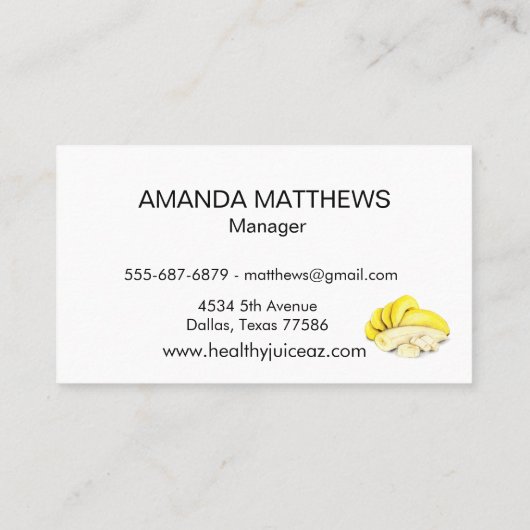 ジュースバースムージー水の色の朝食ショップ 名刺 (裏面)