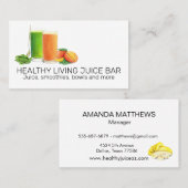ジュースバースムージー水の色の朝食ショップ 名刺 (正面/裏面)