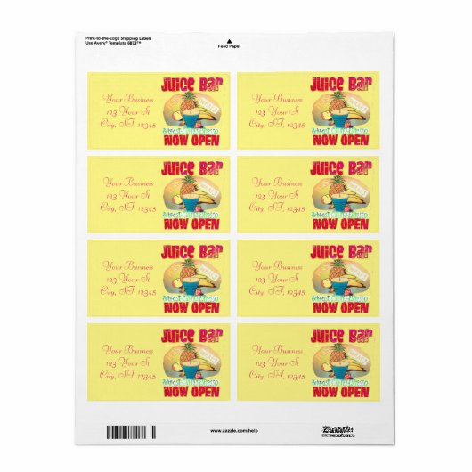 ジュースバーSign Thunder_Cove ラベル (フルシート)