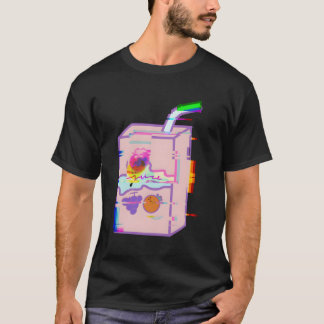 ジュースボックスのグリッチ効果グラフィック Tシャツ