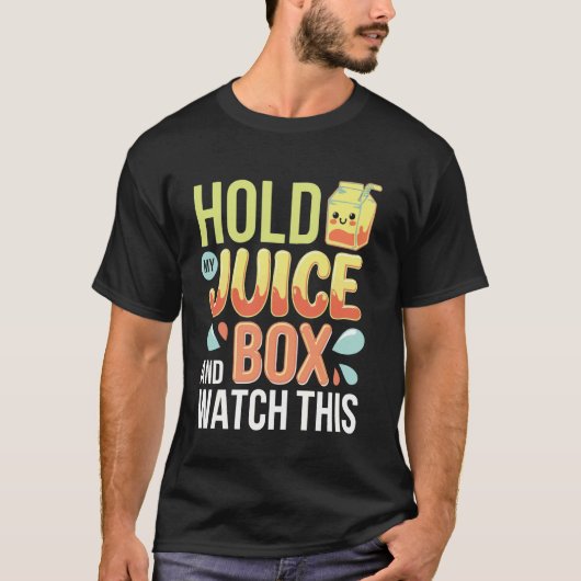 ジュースボックスを持ってて これを見て Tシャツ (正面)