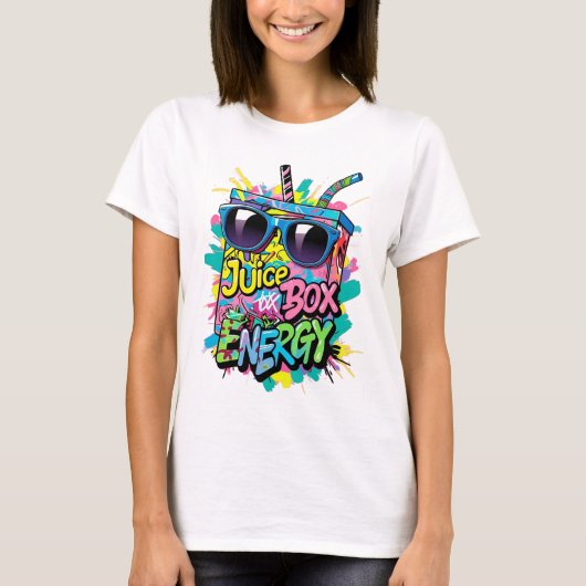 ジュース箱エネルギー | 通り鮮やかアートティー Tシャツ (正面)