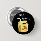 ジュース自分でオレンおもしろいジージュースプンダークBG 缶バッジ (正面&裏面)