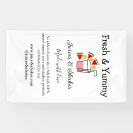 ジュース＆シェイクのレストラン事業ウェブサイトソーシャル 横断幕