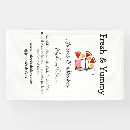 ジュース＆シェイクのレストラン事業ウェブサイトソーシャル 横断幕 (横)