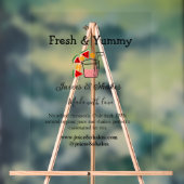 ジュース&シェークレストランビジネスサイトのソーシャル アクリルサイン (ニュートラル)