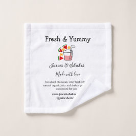 ジュース&シェークレストランビジネスサイトのソーシャル ウォッシュタオル