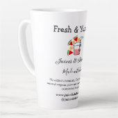 ジュース&シェークレストランビジネスサイトのソーシャル カフェラテマグ (左アングル)