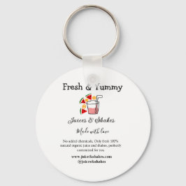 ジュース&シェークレストランビジネスサイトのソーシャル キーホルダー