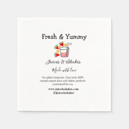 ジュース&シェークレストランビジネスサイトのソーシャル スタンダードカクテルナプキン
