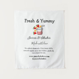 ジュース&シェークレストランビジネスサイトのソーシャル タペストリー