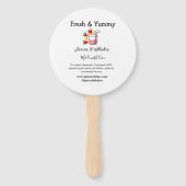 ジュース&シェークレストランビジネスサイトのソーシャル ハンドファン (裏面)