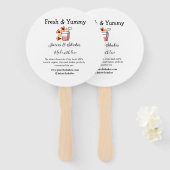 ジュース&シェークレストランビジネスサイトのソーシャル ハンドファン (正面&裏面)