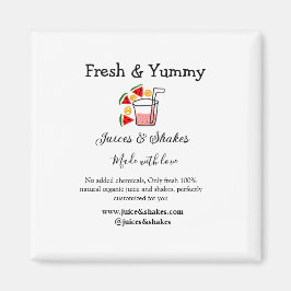 ジュース&シェークレストランビジネスサイトのソーシャル マグネット