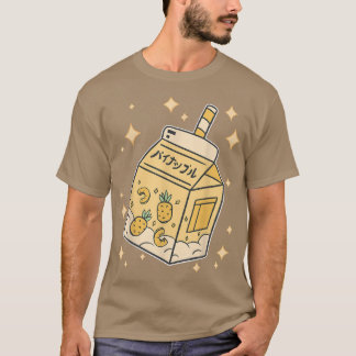 ジュースPineapple DrinkかわいいマンガAnime Japan Gra Tシャツ