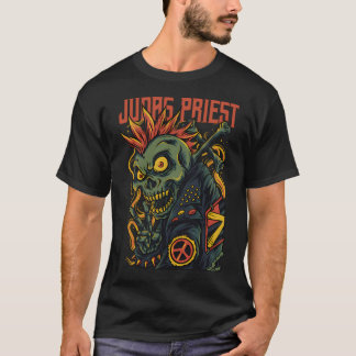 ジューダス・プリースト モンスター フェイス ヘヴィ メタル グラフィック デザイン Tシャツ