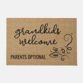 ジュートおもしろいテキスタイルで大御所フェイク歓迎 ドアマット (正面)