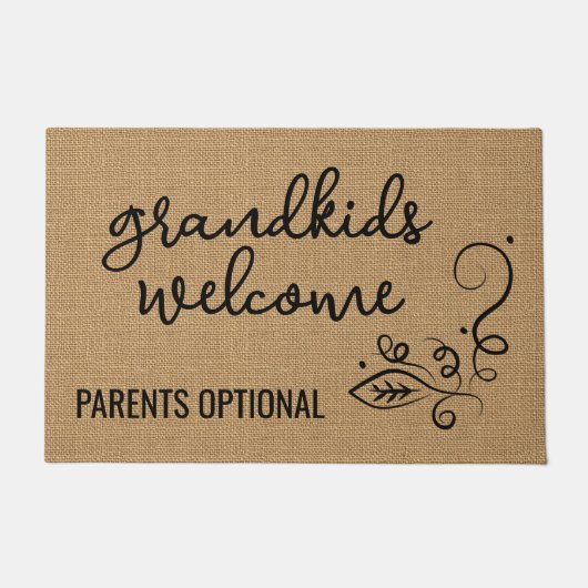ジュートおもしろいテキスタイルで大御所フェイク歓迎 ドアマット (正面)