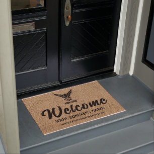 ジュートのカスタムビジネス会社コーポレートロゴ ドアマット
