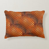ジュートネットのもつれのように見えるOrangeBrownデザイン アクセントクッション (正面)