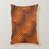 ジュートネットのもつれのように見えるOrangeBrownデザイン アクセントクッション (正面(垂直))