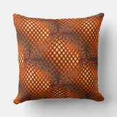 ジュートネットのもつれのように見えるOrangeBrownデザイン クッション (裏面)