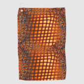 ジュートネットのもつれのように見えるOrangeBrownデザイン ゴルフタオル (正面)