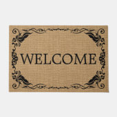ジュートフェイクヴィンテージスタイリッシュトレンディー歓迎 ドアマット (正面)