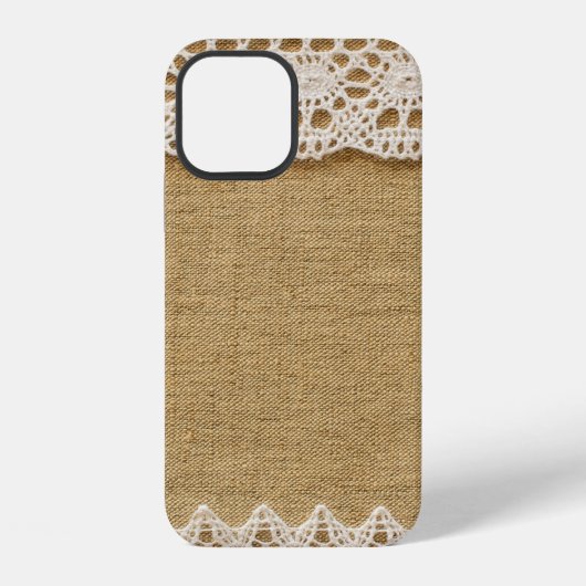 ジュート地＋レース iPhoneケース (裏面)
