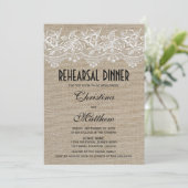 ジュート素朴とレースのリハーサルディナー 招待状 (スタンド正面)