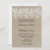ジュート素朴とレース結婚ズ 招待状 (正面)